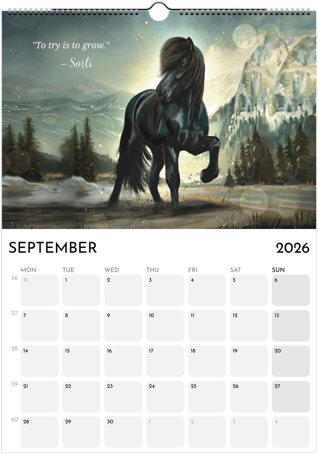 Calender A3, Messages from the horses